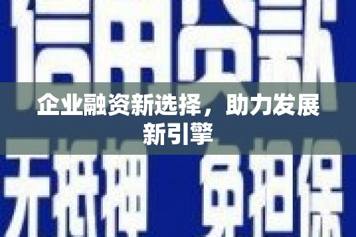中寮企业融资新选择，助力发展新引擎