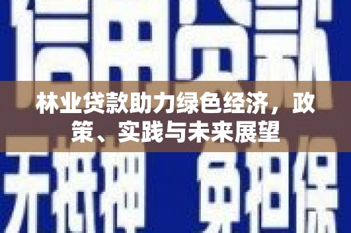 中寮林业贷款助力绿色经济，政策、实践与未来展望