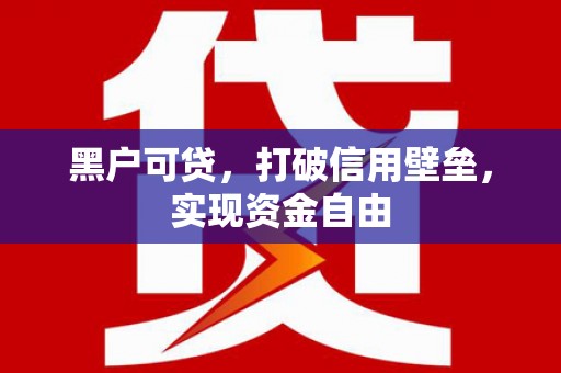 中寮黑户可贷，打破信用壁垒，实现资金自由
