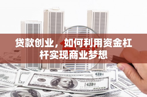 中寮贷款创业，如何利用资金杠杆实现商业梦想