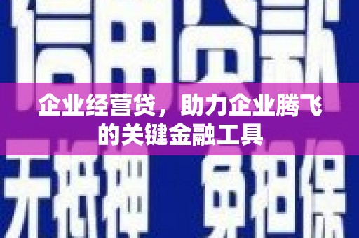 中寮企业经营贷，助力企业腾飞的关键金融工具