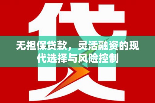 中寮无担保贷款，灵活融资的现代选择与风险控制