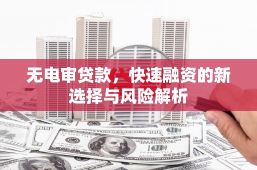 中寮无电审贷款，快速融资的新选择与风险解析