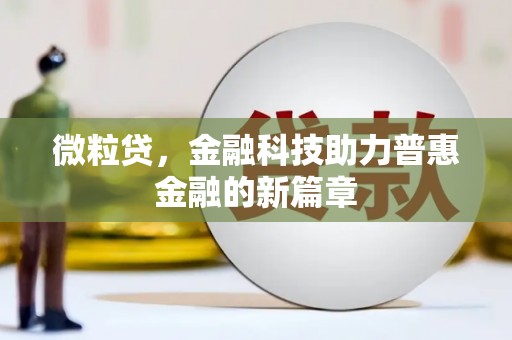 中寮微粒贷，金融科技助力普惠金融的新篇章