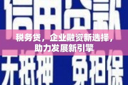 中寮税务贷，企业融资新选择，助力发展新引擎