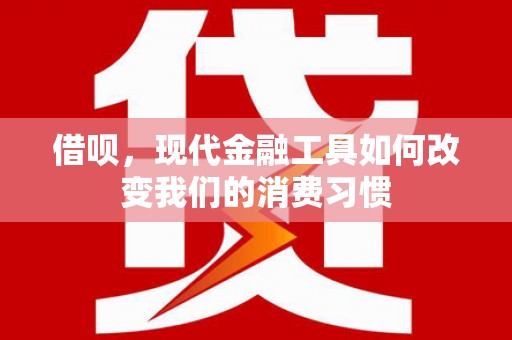 中寮借呗，现代金融工具如何改变我们的消费习惯