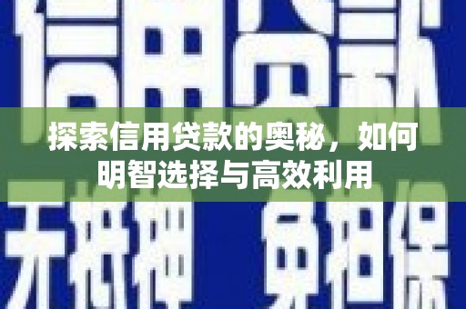 中寮探索信用贷款的奥秘，如何明智选择与高效利用