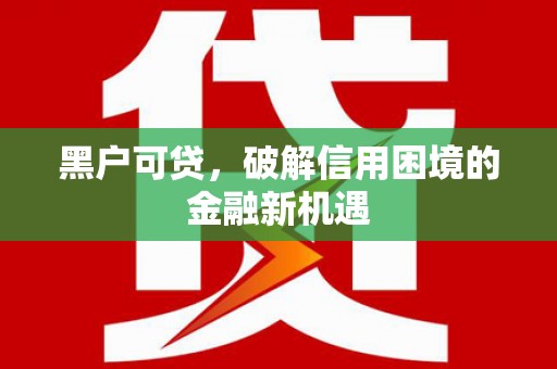 中寮黑户可贷，破解信用困境的金融新机遇