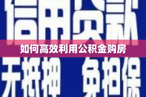 中寮如何高效利用公积金购房